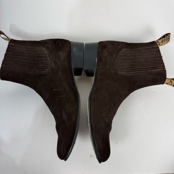 El Potrillo Brown Leather Suede Chelsea Ankle Boots Western Rodeo Country - Picture 4 of 8